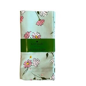 NEW Kate Spade Spring Floral Cotton Cloth Napkins Mint Green & Pink Set of 4
